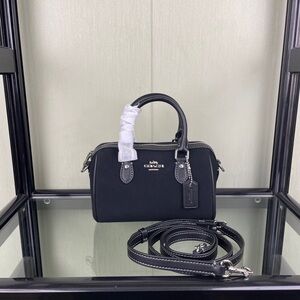 Coach Black Canvas & Leather Mini Satchel